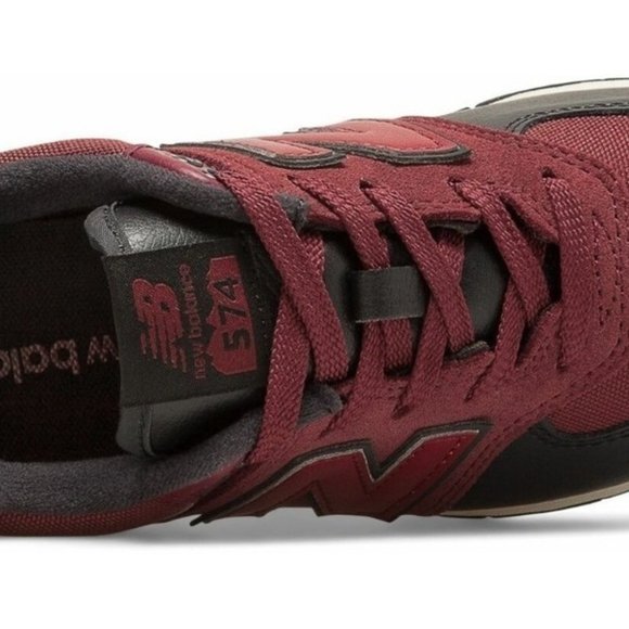 New Balance 574 Boy's Size 7Y Burgundy/Blue Shoes - Picture 4 of 5